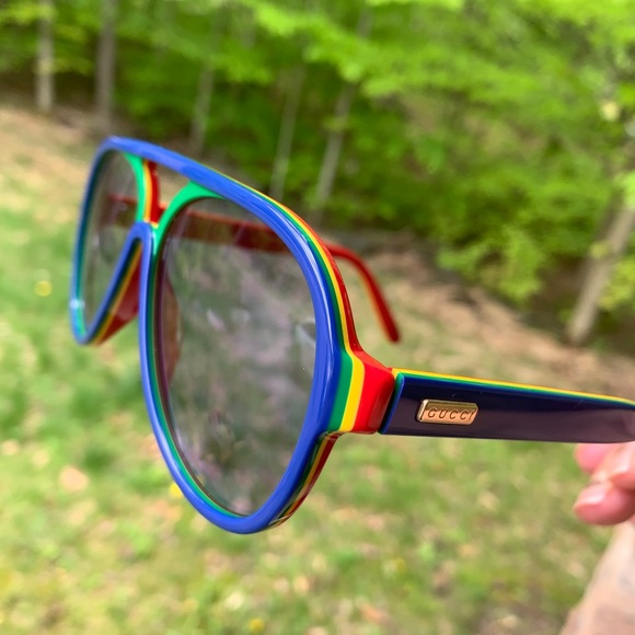 Gucci Other - Authentic GUCCI 57 Acetate Aviator logo Sunglasses
